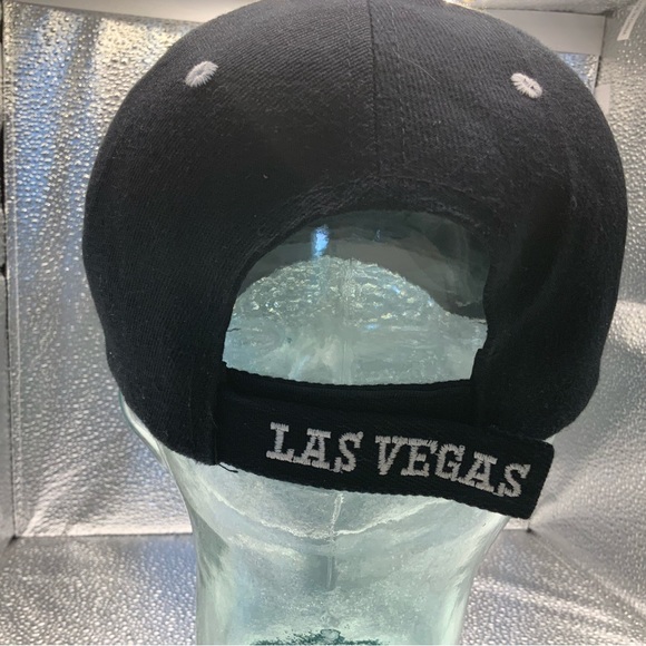 Black White Las Vegas Baseball Adjustable Hat Cap - Picture 7 of 8